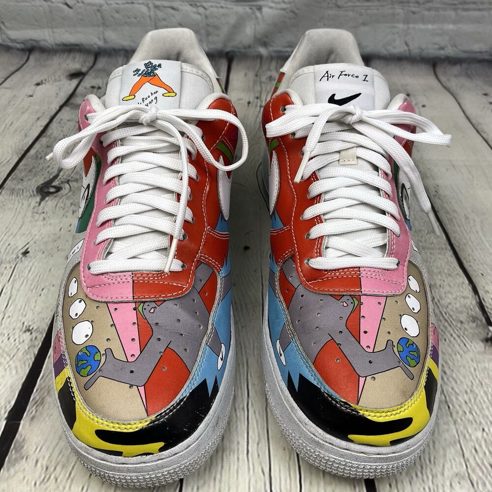 Nike x Ruohan Wang Air Force 1 AF1 Low Multicolor Flyleather Size 11 CZ3990-900 - Picture 2 of 12